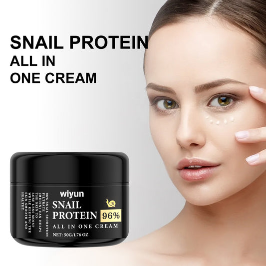 Snail Protein All In One Cream, Hydrating Moisturizing Refreshing Delicate Skin Repair Dark Yellow Face Brightening Cream