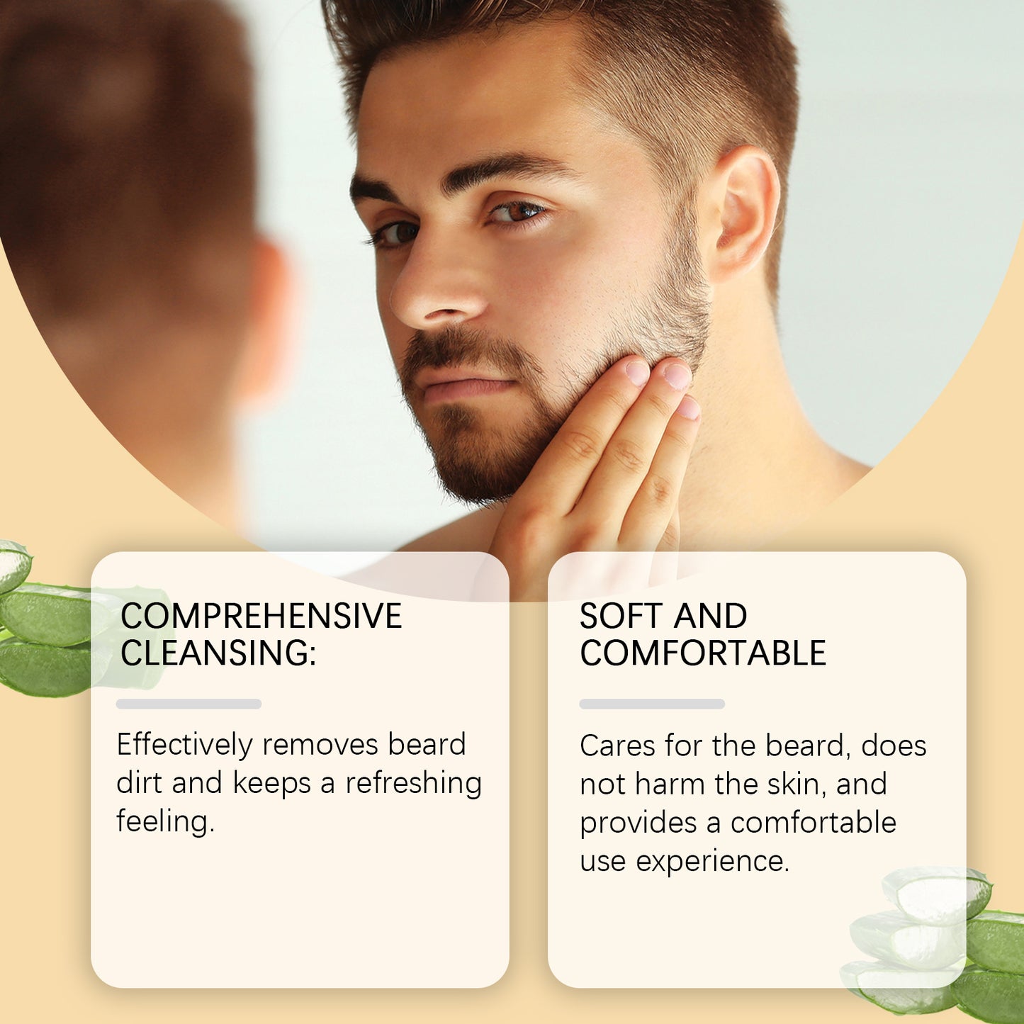 East Moon Beard Wash (Aloe & Nettle) โ Natural Hydrating Cleanser for Modern Men