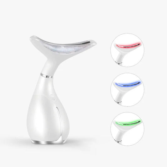 LED Photon Therapy Neck and Face Lifting Massager Vibration Skin Tighten Reduce Double Chin Anti-Wrinkle Remove Device