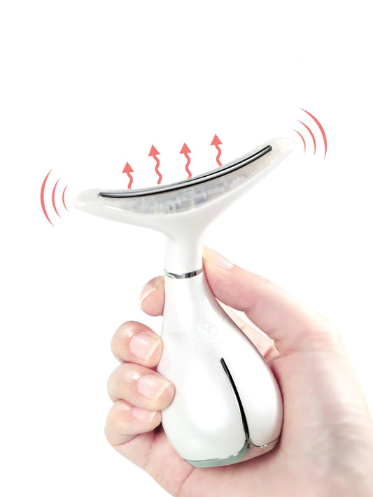 LED Photon Therapy Neck and Face Lifting Massager Vibration Skin Tighten Reduce Double Chin Anti-Wrinkle Remove Device