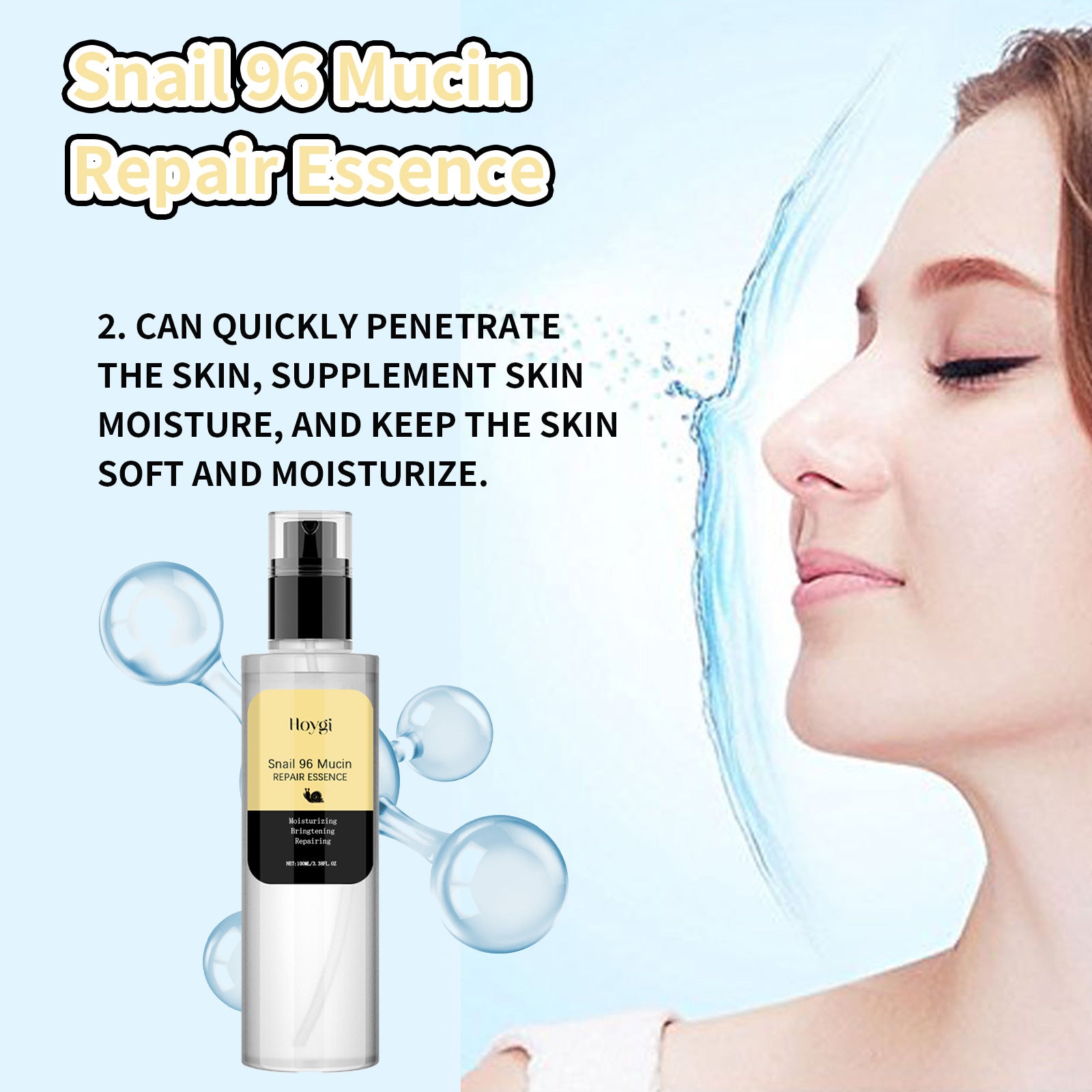 Snail 96 Mucin Repair Essence, Lightening Fine Lines And Firming Skin Moisturizing Essence
