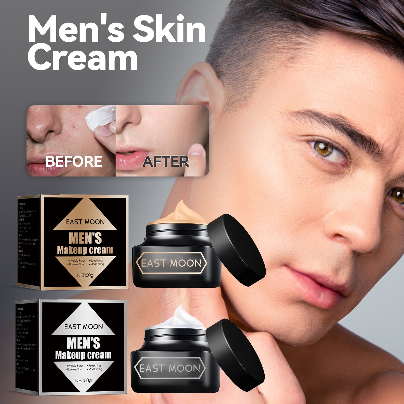 East Moon Concealer Cream — Brightening & Acne Cover for Men
