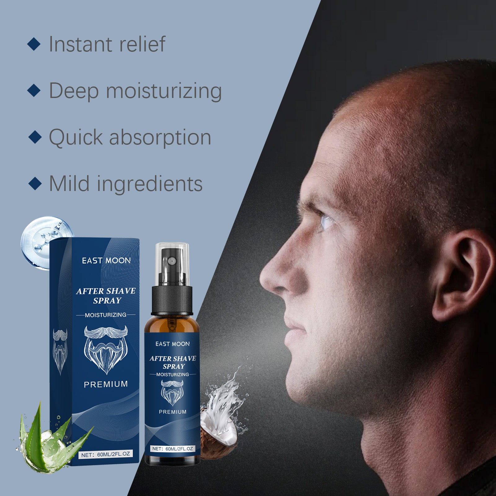 East Moon After Shave Spray — Cooling Soothe for Post-Shave Skin