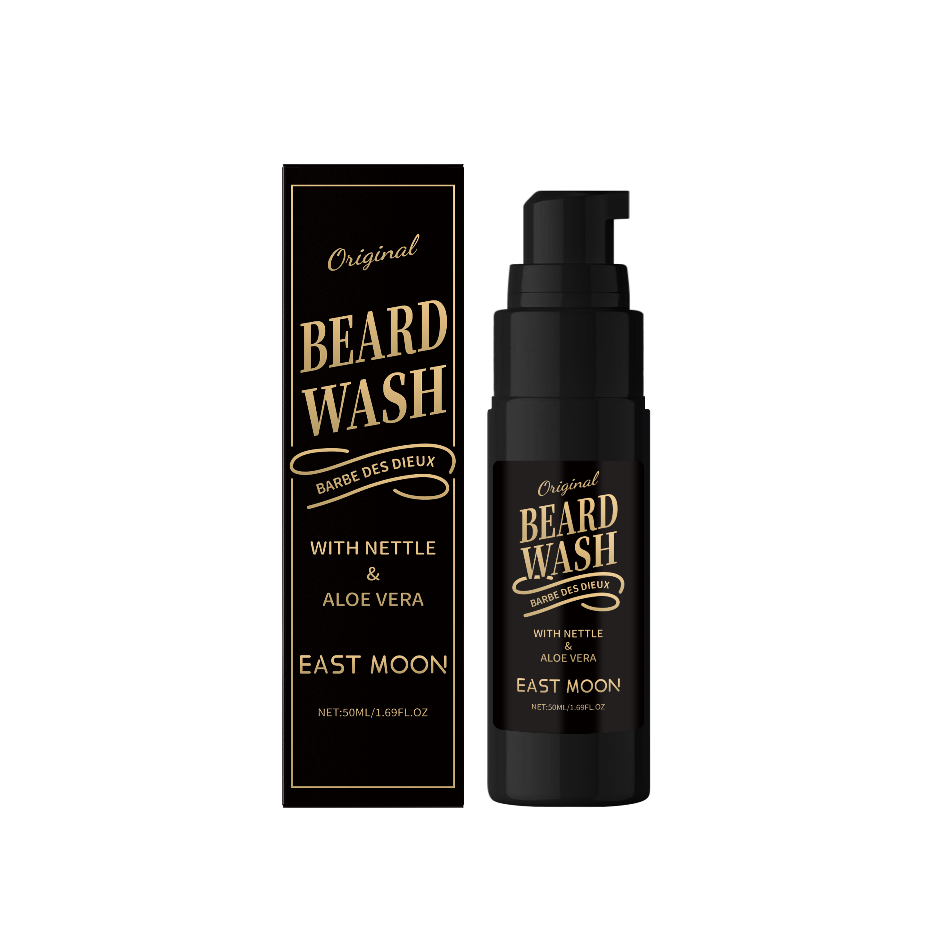 East Moon Beard Wash (Aloe & Nettle) — Natural Hydrating Cleanser for Modern Men